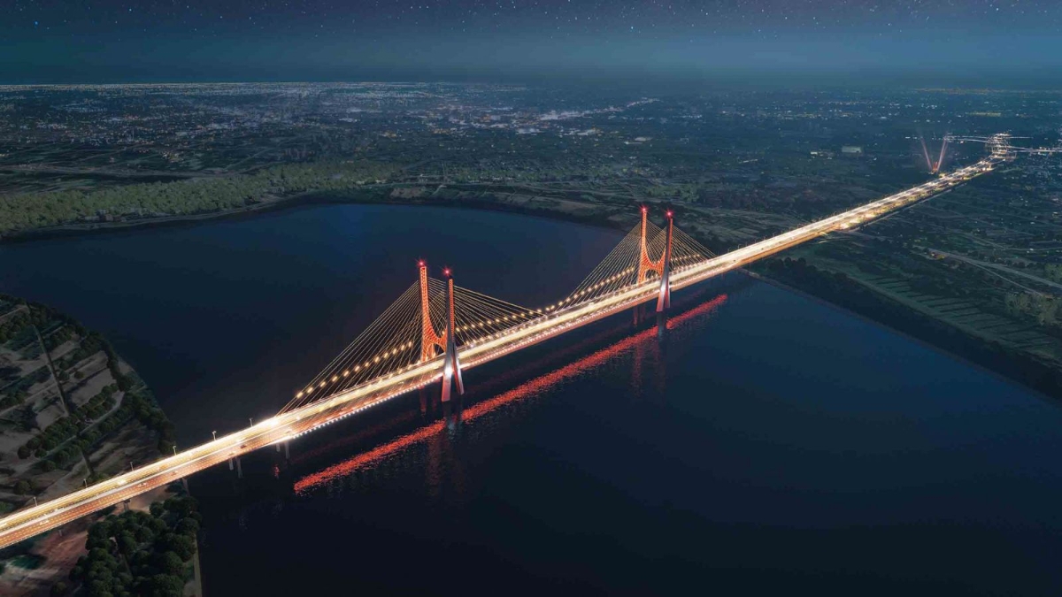 Dự án Cầu Ngọc Hồi kết nối Hà Nội với Hưng Yên, tạo điều kiện thuận lợi cho việc di chuyển giữa hai địa phương, thắt chặt nhịp giao lưu kinh tế, văn hóa và du lịch. Ảnh: Diễn đàn đô thị.