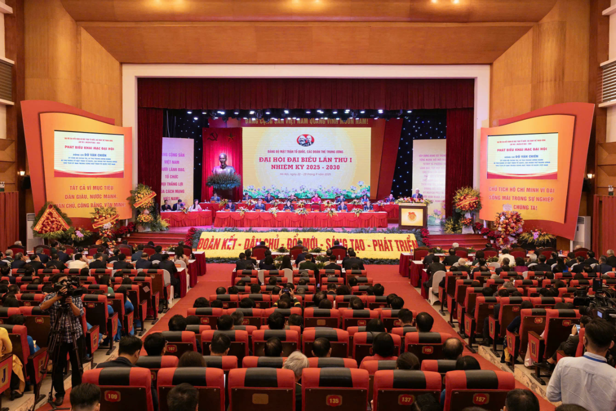 Tham dự Đại hội có 346 đại biểu đại diện cho hơn 5.000 đảng viên của Đảng bộ Mặt trận Tổ quốc, các đoàn thể Trung ương. Ảnh: Quang Vinh.