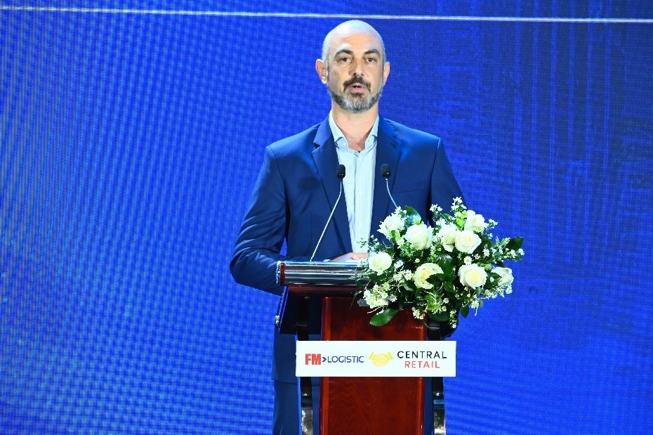 Đại diện FM Logistic Việt Nam, ông Hamza Harti, Giám đốc điều hành, chia sẻ tại sự kiện.