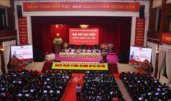 Đại hội đại biểu Đảng bộ các cơ quan Đảng Trung ương lần thứ nhất, nhiệm kỳ 2025 - 2030. Ảnh: TTXVN. 
