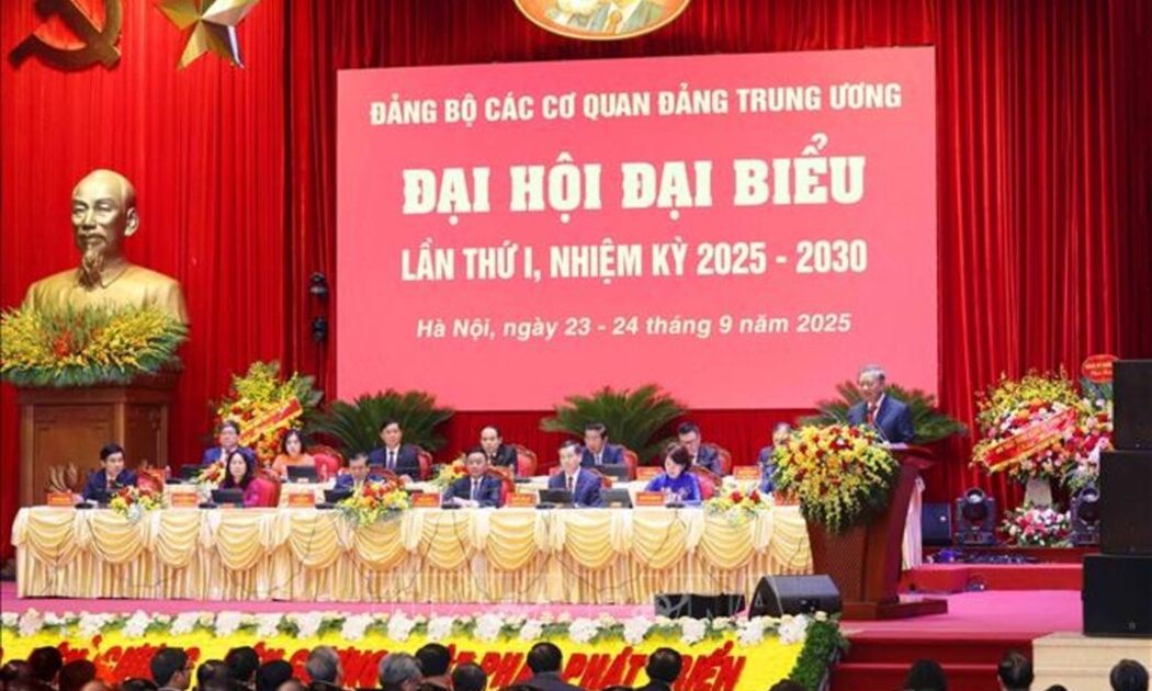 Đại hội đại biểu Đảng bộ các cơ quan Đảng Trung ương lần thứ I, nhiệm kỳ 2025-2030 đã chính thức khai mạc. Ảnh: TTXVN
