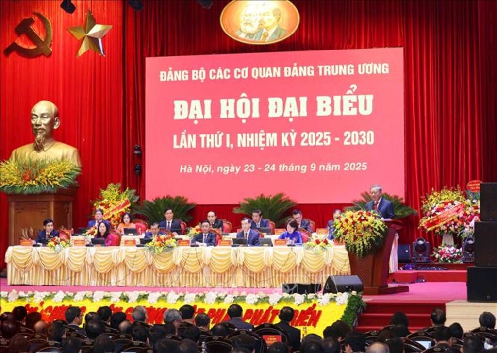 Đại hội đại biểu Đảng bộ các cơ quan Đảng Trung ương lần thứ I, nhiệm kỳ 2025-2030 đã chính thức khai mạc. Ảnh: TTXVN