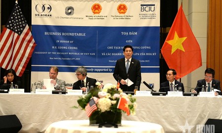 Chủ tịch nước Lương Cường dự toạ đàm với các doanh nghiệp Hoa Kỳ