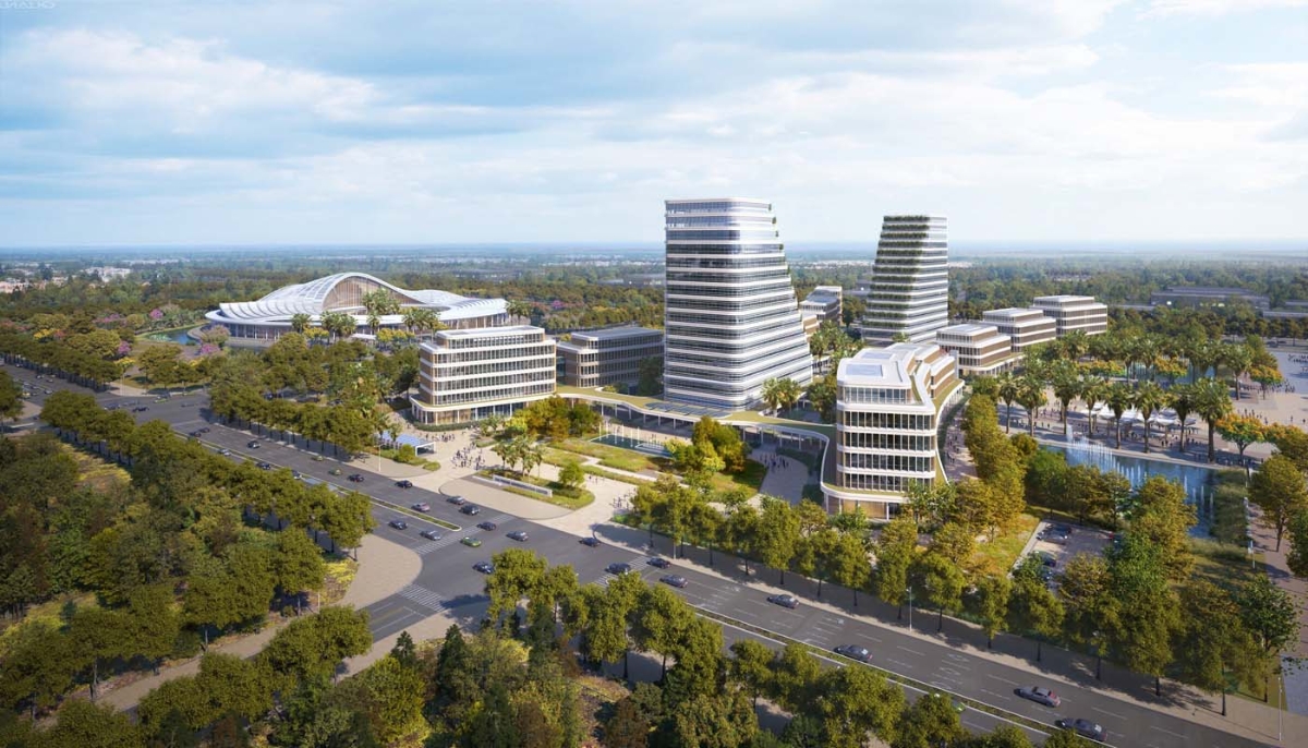 Kính
TKNL sản xuất nội địa trong công trình Trung tâm Hội nghị – biểu tượng của Tp.
Hải Phòng. Ảnh: Tạp chí Kiến Trúc.