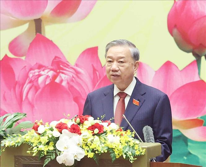 Tổng Bí thư Tô Lâm phát biểu chỉ đạo Đại hội đại biểu Đảng bộ Quốc hội lần thứ nhất. Ảnh: TTXVN.