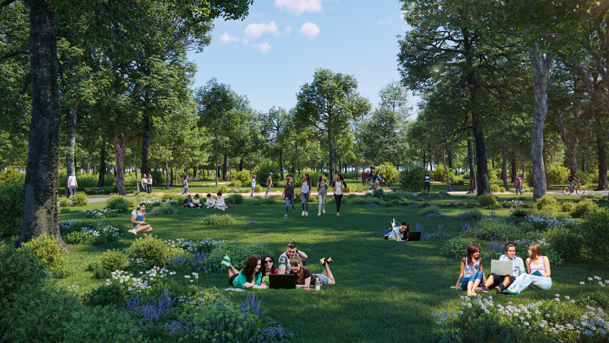 Công viên Campus Park rộng 15.000m2 sẽ có tại The Campus.