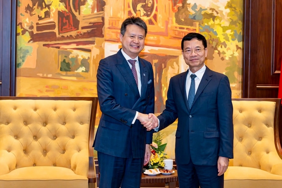 Bộ trưởng Bộ Khoa học và Công nghệ Nguyễn Mạnh Hùng tiếp và làm việc với ông Daren Tang, Tổng Giám đốc WIPO.