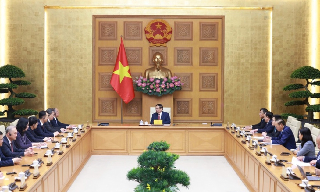 Thủ tướng Chính phủ Phạm Minh Chính tiếp đồng chí Lâm Vũ, Ủy viên Trung ương Đảng, Bí thư Tỉnh ủy, Chủ nhiệm Ủy ban Thường vụ Đại hội đại biểu nhân dân tỉnh Sơn Đông (Trung Quốc).Ảnh: VGP