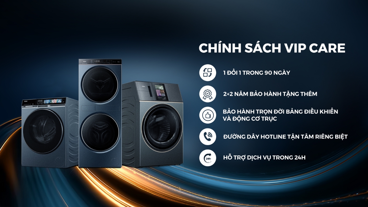 Haier áp dụng chính sách bảo hành đặc biệt cho máy giặt.