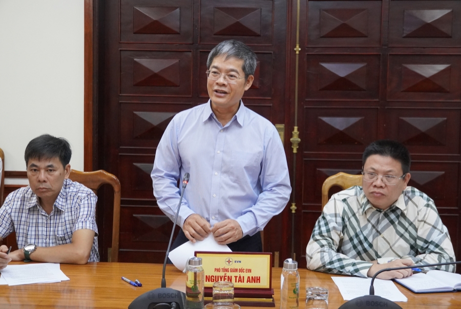 Đại diện Tập đoàn Điện lực Việt Nam phát biểu ý kiến tại buổi làm việc