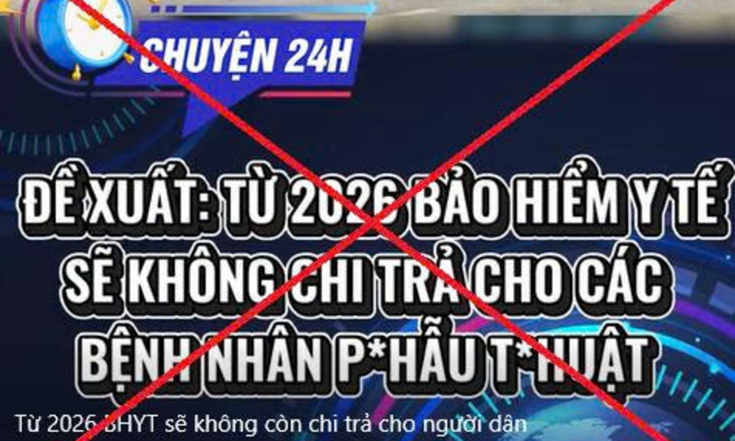 Thông tin giả mạo về chính sách bảo hiểm y tế được đăng tải trên Facebook. Ảnh: Bảo hiểm xã hội Việt Nam.
