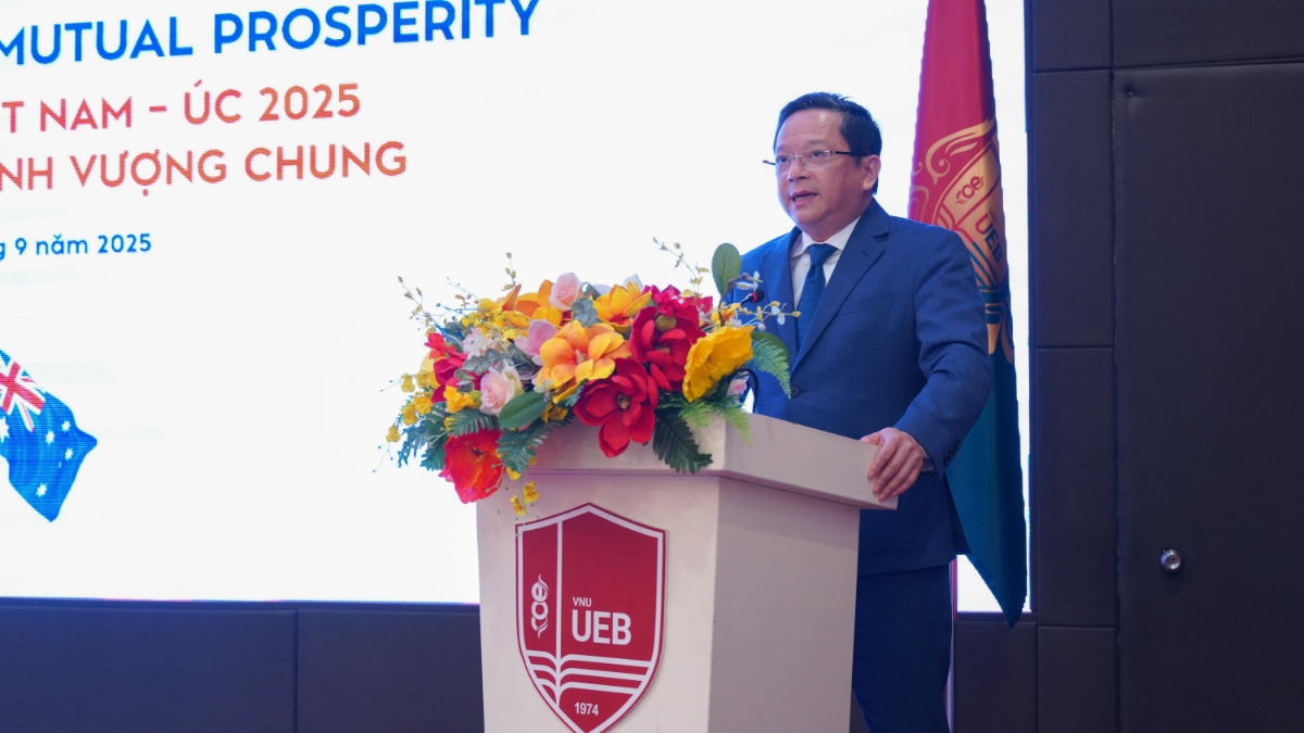 Ông Nguyễn Đức Hiển, Phó Trưởng ban Chính sách, chiến lược Trung ương, phát biểu tại Diễn đàn kinh tế Việt Nam – Australia 2025.