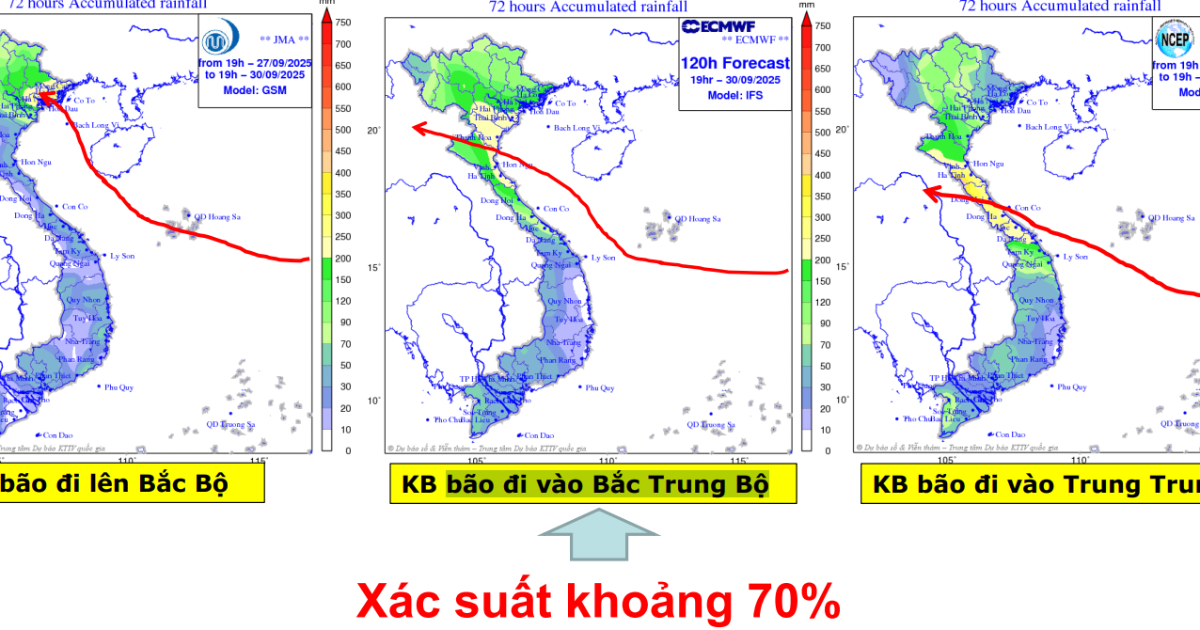 Bão BUALOI di chuyển nhanh, dự báo đổ bộ Bắc Trung Bộ vào ngày 28/9