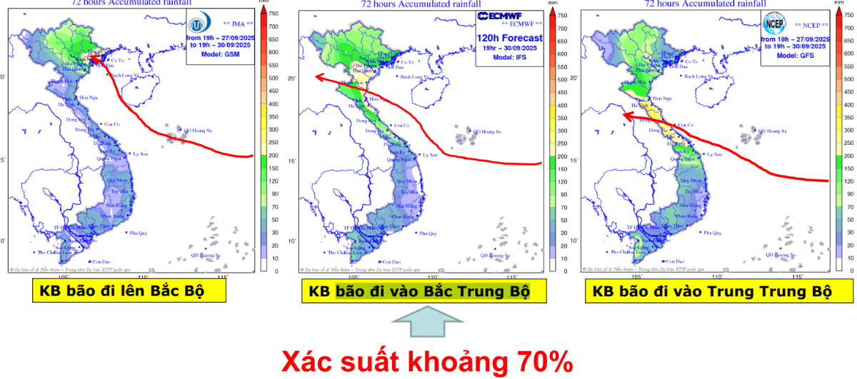 Xác suất bão số 10 đổ bộ vào Bắc Trung Bộ khoảng 70%