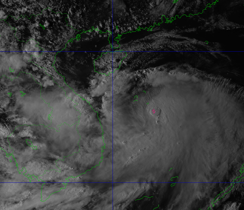 Cập nhật vị trí của bão số 10 Bualoi vào 16 giờ ngày 27/9. Nguồn: Trung tâm Dự báo Khí tượng Thủy văn Quốc gia