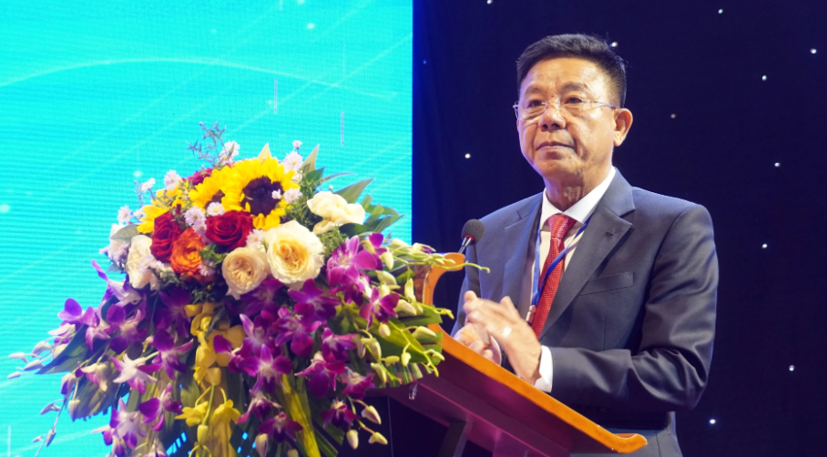 Ông Nguyễn Anh Tuấn, Chủ tịch Hiệp hội du lịch tỉnh Quảng Trị nhiệm kỳ 2025- 2030 phát biểu tại đại hội. Ảnh: Ngọc Mai.