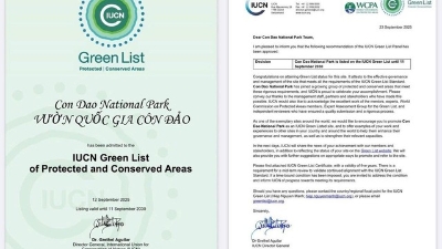 Con Dao National Park named in the IUCN Green List