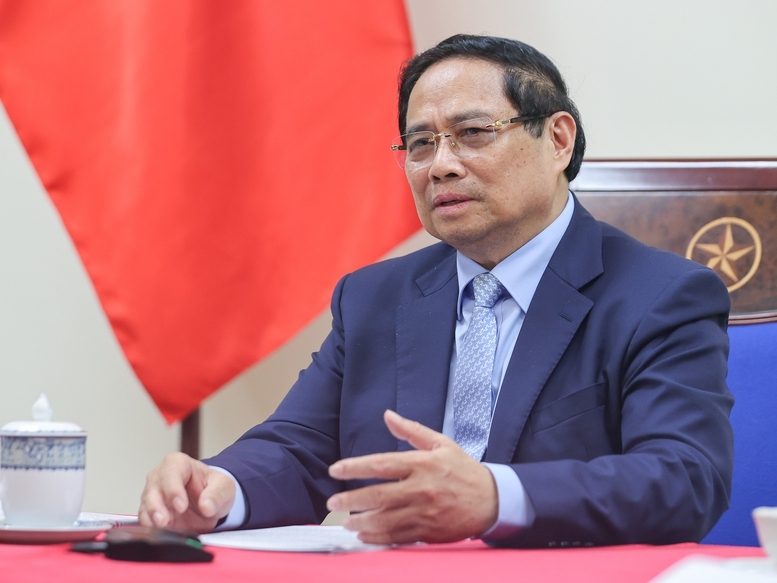 Thủ tướng Chính phủ Phạm Minh Chính điện đàm với Thủ tướng Đức Friedrich Merz 