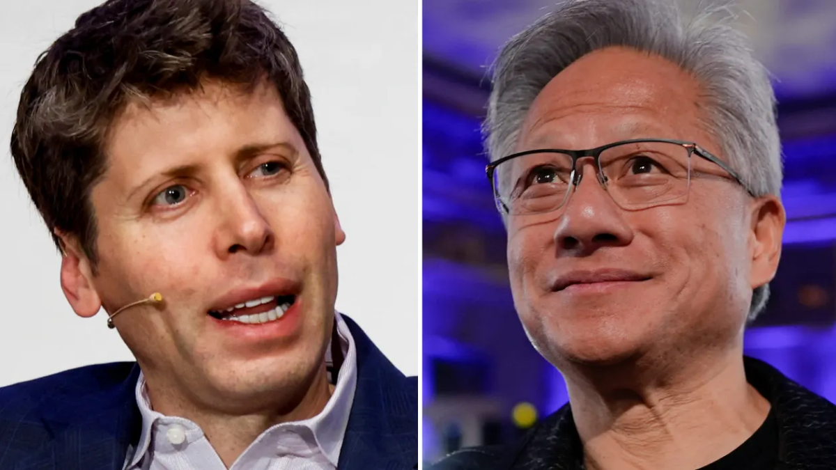 Ông Sam Altman, Giám đốc Điều hành OpenAI (trái) và ông Jensen Huang, Giám đốc Điều hành Nvidia