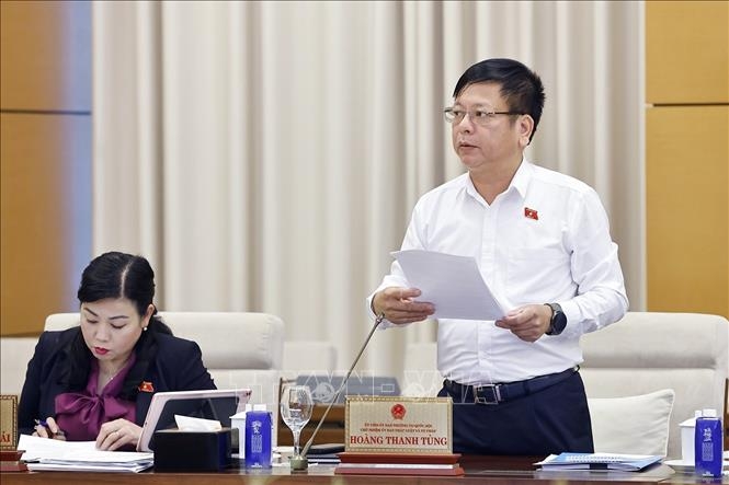 Phó Chủ nhiệm Ủy ban Pháp luật và Tư pháp của Quốc hội Nguyễn Trường Giang phát biểu. Ảnh: TTXVN.