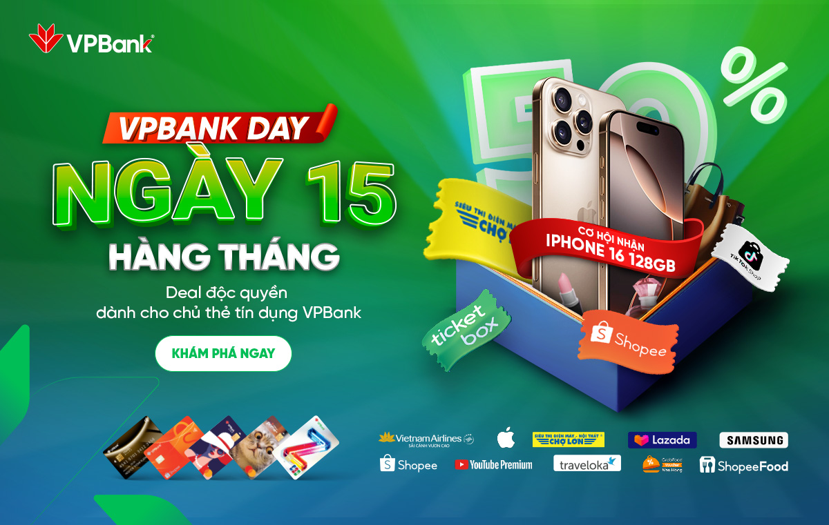 VPBank tiếp tục triển khai loạt ưu đãi thẻ tín dụng hấp dẫn 2 VPBank tiếp tục triển khai loạt ưu đãi thẻ tín dụng hấp dẫn - Ảnh 1