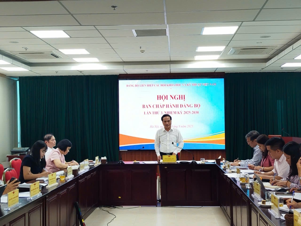 Phó Bí thư Thường trực Đảng ủy, Phó Chủ tịch Liên hiệp Hội Việt Nam Phạm Ngọc Linh khai mạc hội nghị.