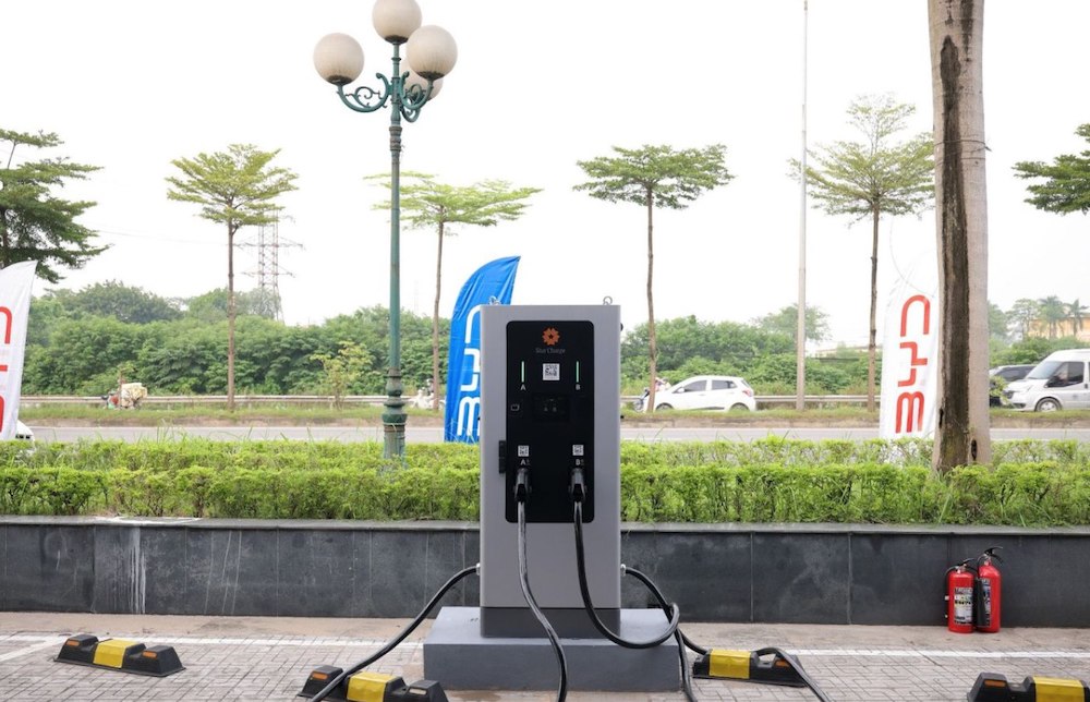 <i>Một trụ sạc của BYD tại Hà Nội. Ảnh: BYD.</i>