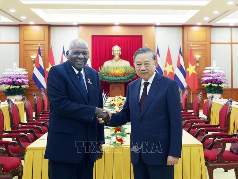 Tổng Bí thư Tô Lâm tiếp Chủ tịch Quốc hội Cuba - Ảnh: TTXVN