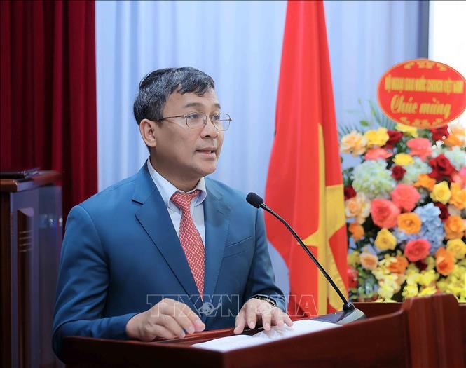 Thứ trưởng Thường trực Bộ Ngoại giao Nguyễn Minh Vũ phát biểu. Ảnh: TTXVN.