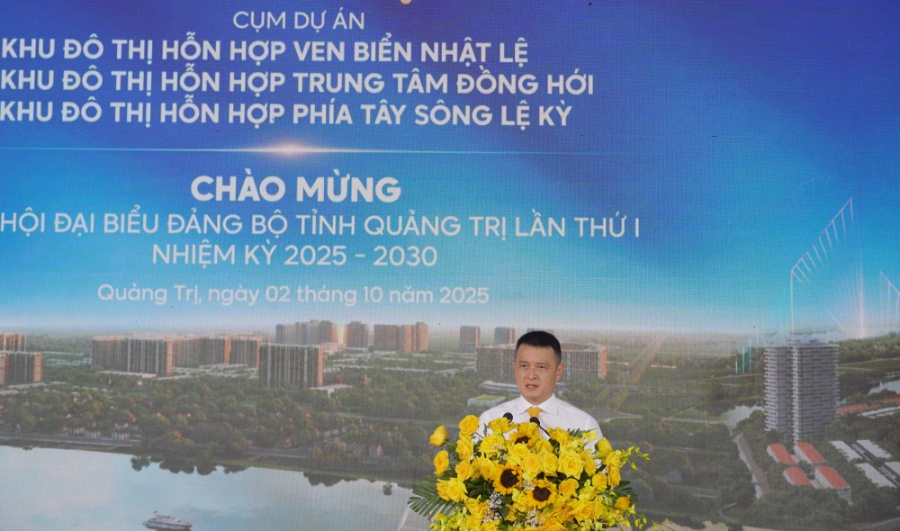 Chủ tịch Hội đồng Quản trị Tập đoàn Sun Group Đặng Minh Trường phát biểu tại buổi lễ
