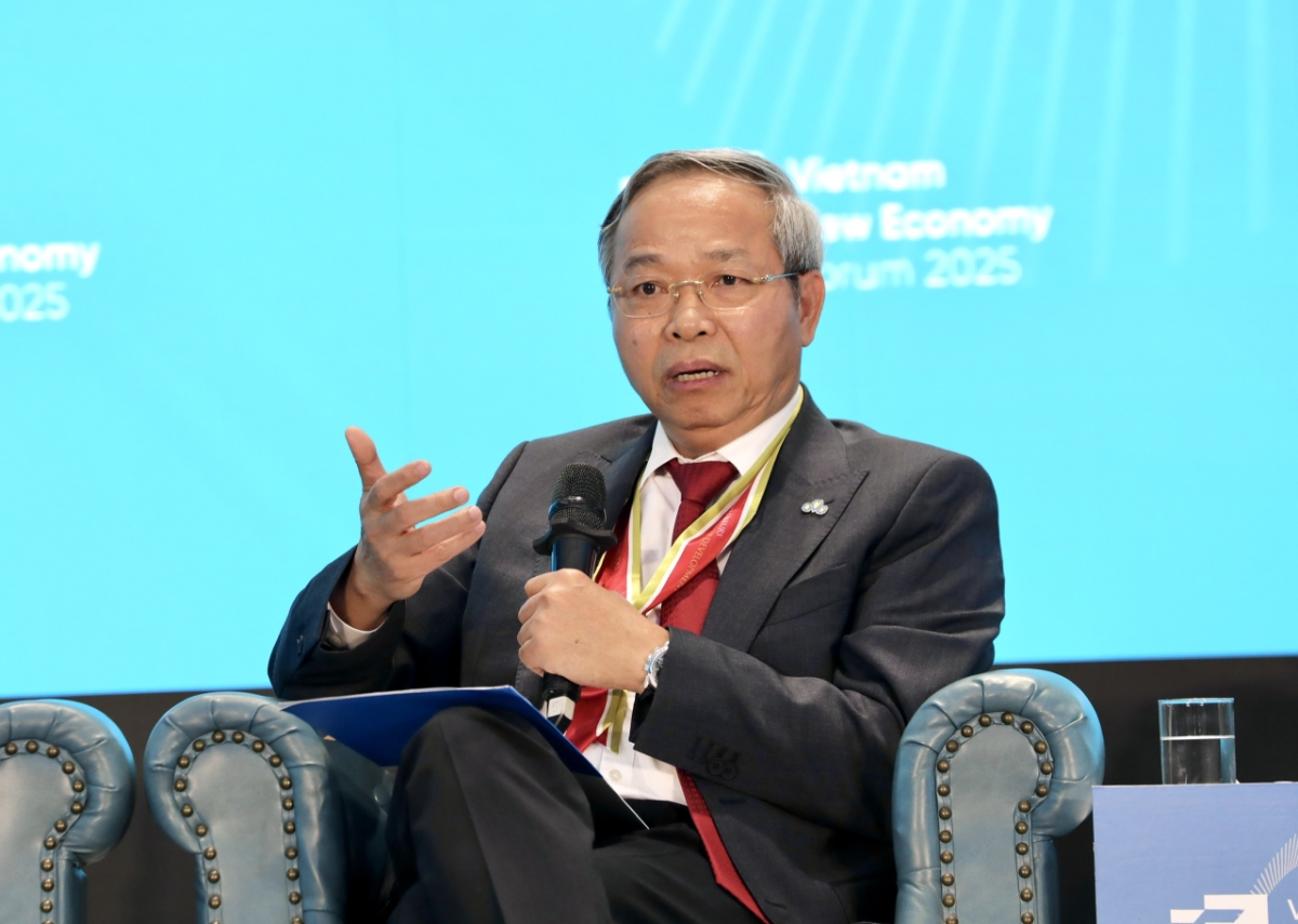 Ông Nguyễn Trung Chính, Chủ tịch CMC Group tại Diễn đàn Kinh tế mới Việt Nam (Vietnam New Economy Forum - VNEF) lần thứ ba với chủ đề: "Sức bật kinh tế Việt Nam từ nội lực đến chuỗi giá trị toàn cầu" - Ảnh: Việt Dũng.