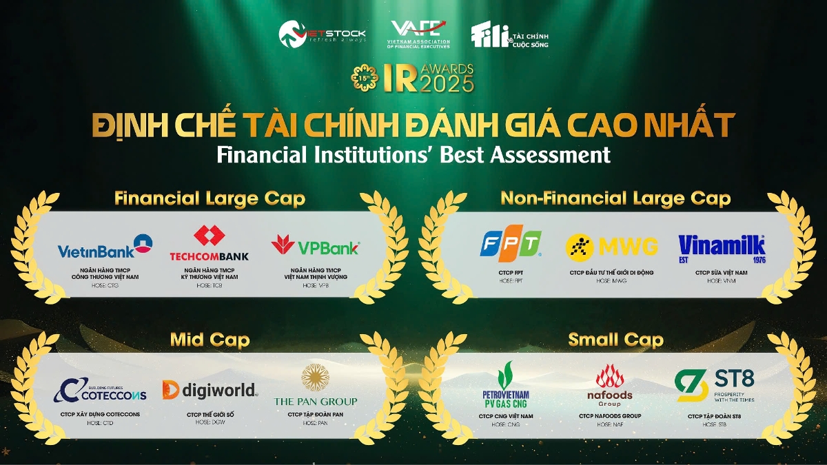 FPT: Top 3 doanh nghiệp có hoạt động IR được Định chế tài chính đánh giá cao nhất. 