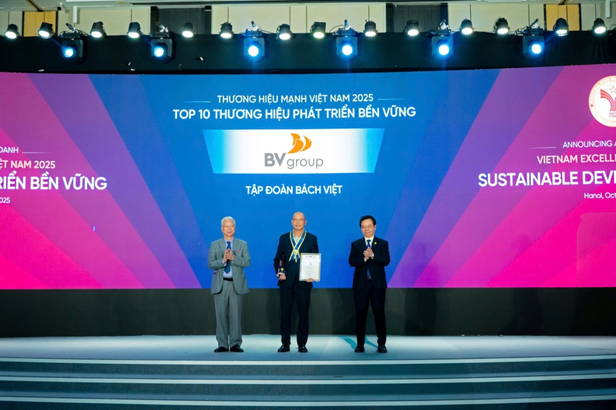BV Group được vinh danh Top 10 Thương hiệu bền vững tại chương trình Thương hiệu mạnh Việt Nam 2025.