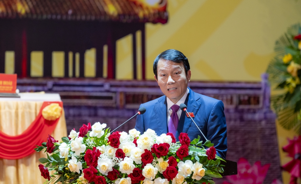 Ủy viên Bộ Chính trị, Bộ trưởng Bộ Công an Lương Tam Quang phát biểu chỉ đạo Đại hội.