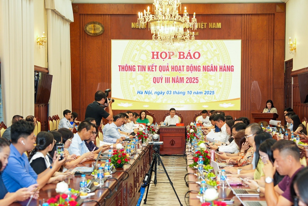 Họp báo do Ngân hàng Nhà nước tổ chức sáng 3/10/2025.