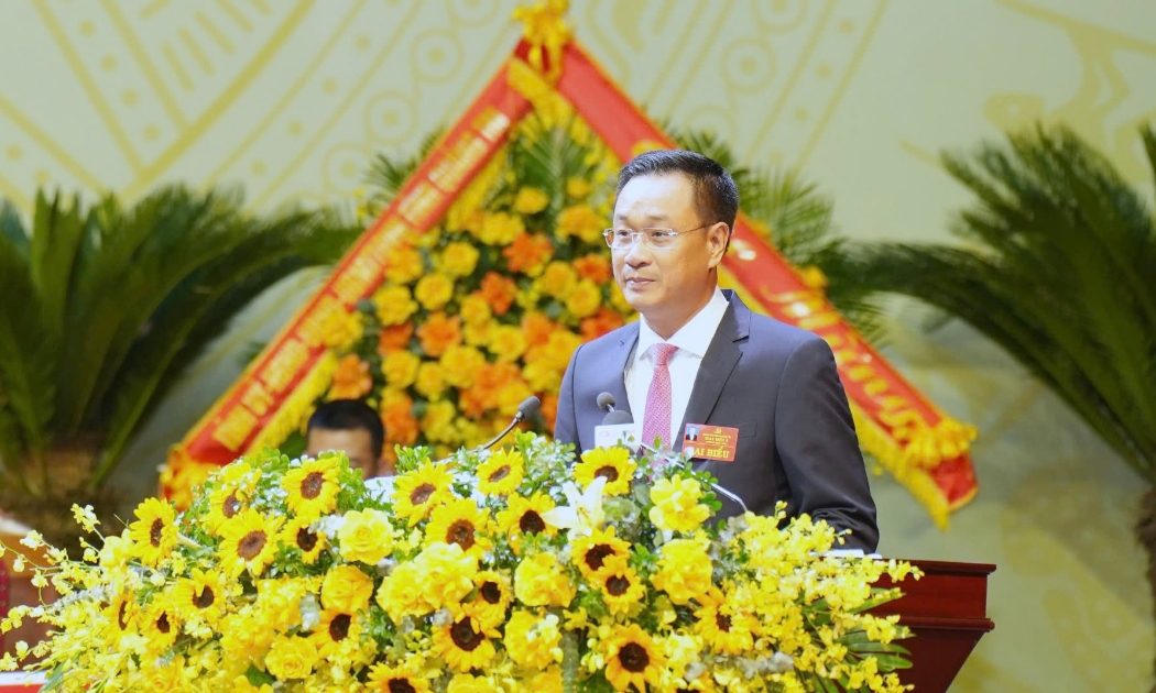 Bí thư Tỉnh ủy Quảng Trị Lê Ngọc Quang phát biểu khai mạc Đại hội