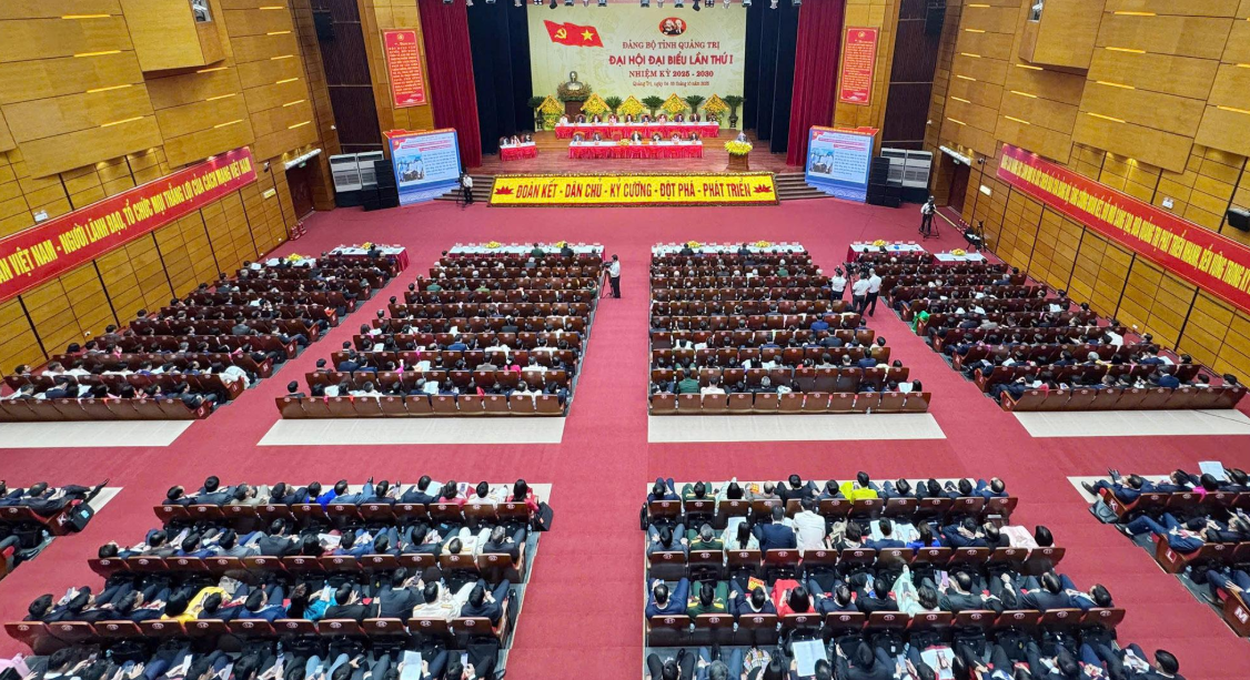 Toàn cảnh Đại hội đại biểu Đảng bộ tỉnh Quảng Trị lần thứ I, nhiệm kỳ 2025 - 2030