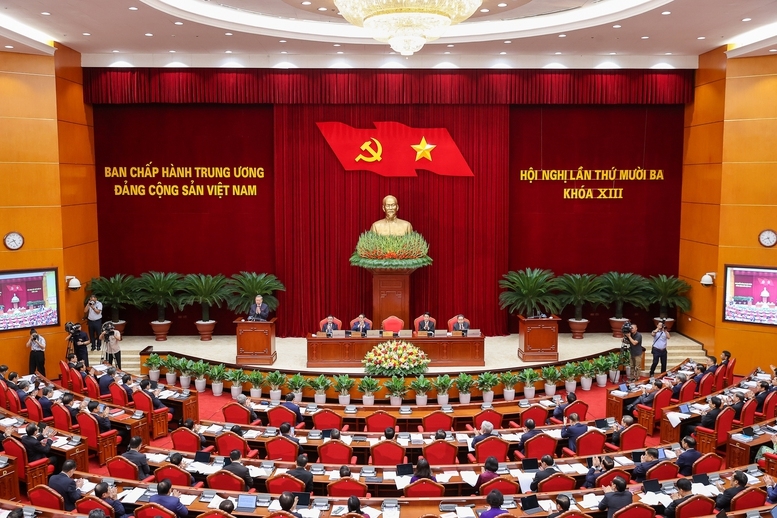 Tổng Bí thư Tô Lâm phát biểu khai mạc Hội nghị lần thứ 13, Ban Chấp hành Trung ương Đảng khoá XIII - Ảnh: VGP