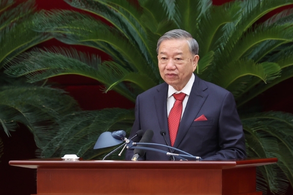 Tổng Bí thư Tô Lâm đã phát biểu khai mạc Hội nghị lần thứ 13, Ban Chấp hành Trung ương Đảng khoá XIII. Ảnh: VGP.