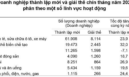 9 tháng năm 2025: Hơn 231 nghìn doanh nghiệp gia nhập và tái gia nhập thị trường