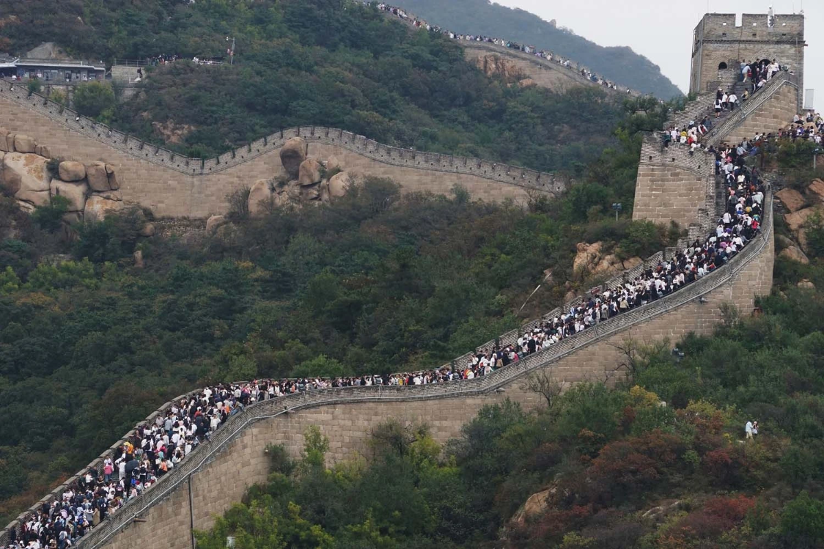 Quang cảnh tại&nbsp;Vạn Lý Trường Thành, Bắc Kinh, ngày 3/10.&nbsp;