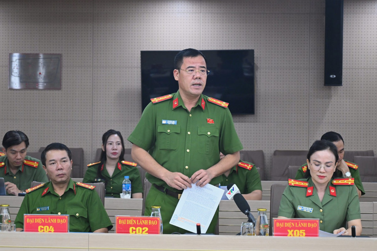 Đại tá Lê Khắc Sơn, Phó Cục trưởng Cục Cảnh sát hình sự, Bộ Công an phát biểu tại họp báo, chiều 6/10.