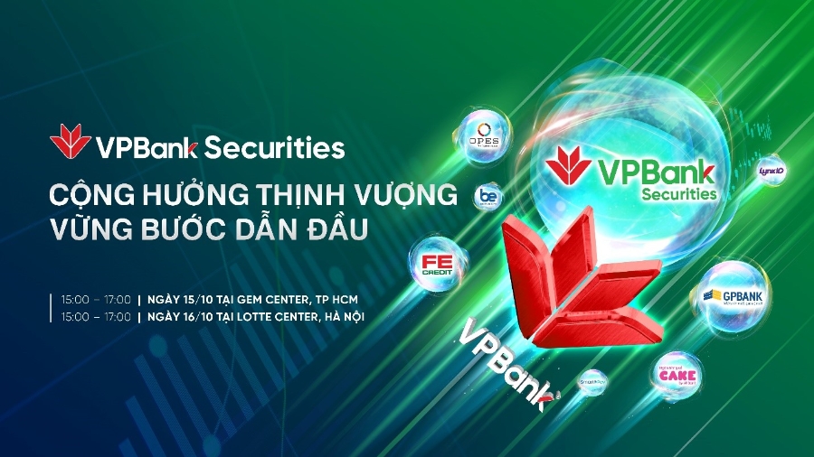 VPBankS sẽ tổ chức hai hội thảo tại TP HCM và Hà Nội vào ngày 15 và 16/10. Ảnh: VPBankS.