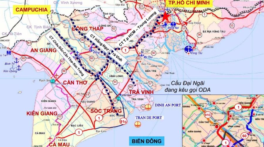 Vị trí cảng biển Trần Đề - Sóc Trăng (cũ) trên bản đồ