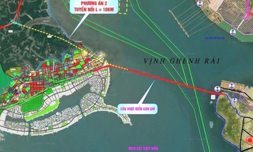 Một phương án làm cầu vượt biển nối Cần Giờ - Vũng Tàu. Ảnh internet