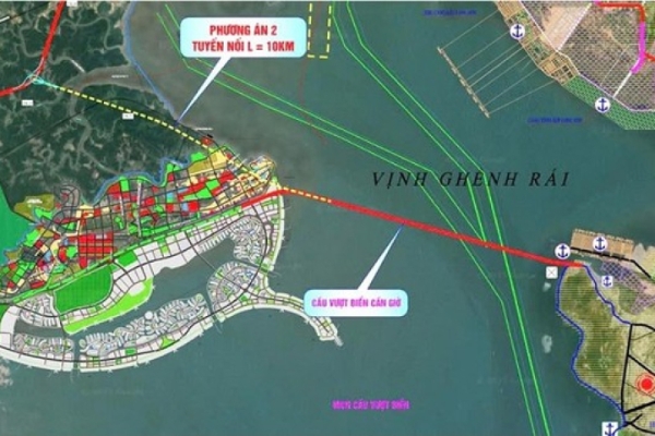 Một phương án làm cầu vượt biển nối Cần Giờ - Vũng Tàu. Ảnh internet