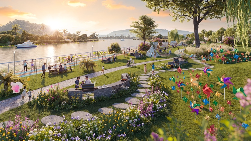 Các tiện ích được bố trí theo triết lý giao thoa giữa truyền thống và hiện đại vừa tạo không gian sinh hoạt cộng đồng, vui chơi, thể thao ngoài trời, vừa giữ gìn vẻ đẹp nguyên bản của dòng sông.