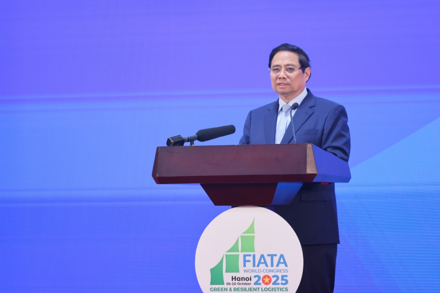 Thủ tướng Phạm Minh Chính phát biểu tại FIATA World Congress 2025 - Ảnh: VGP.