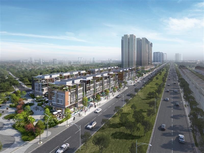 Celesta Avenue – dự án nhà phố thương mại hai mặt tiền tại Nguyễn Hữu Thọ, Nhà Bè, nổi bật với kiến trúc hiện đại, tiện ích xanh và không gian thương mại sầm uất.