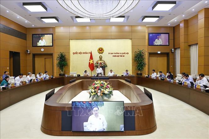 Chủ tịch Quốc hội Trấn Thanh Mẫn phát biểu bế mạc Phiên họp thứ 49 của Uỷ ban Thường vụ Quốc hội. Ảnh: TTXVN.